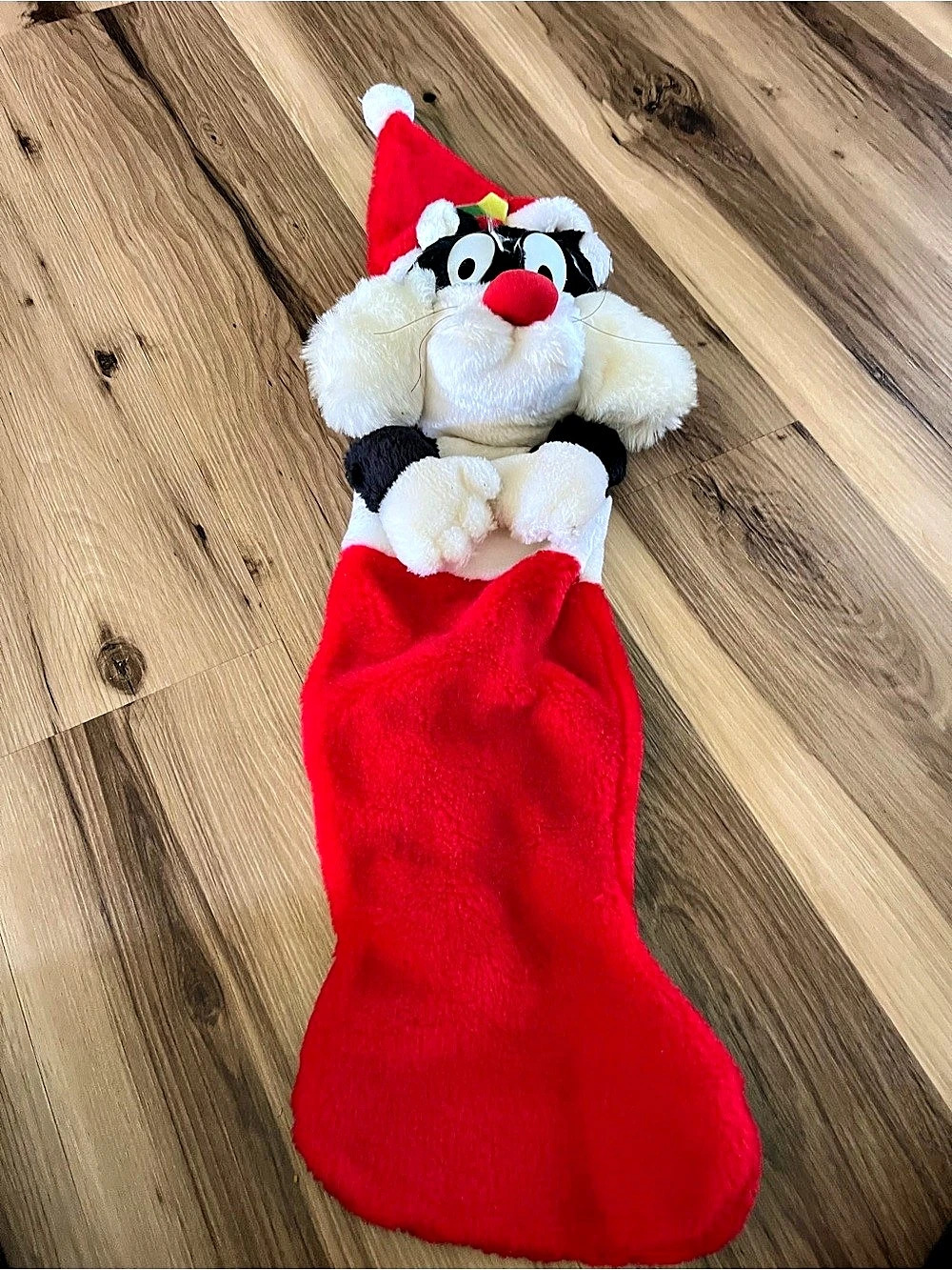 Vintage Looney Tunes Sylvester The Cat Christmas Stocking Warner Bros 1990